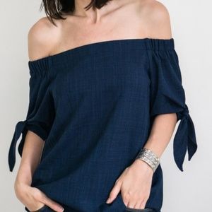 Olivia Grey Flowy Off the Shoulder Top